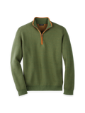 Product Image of Cotton Quarter Zip Mock Neck Sweater-Olive