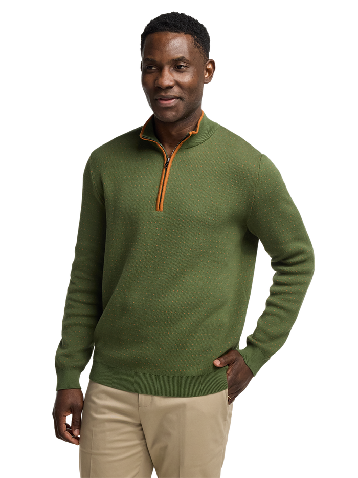 Alternate Image of Cotton Quarter Zip Mock Neck Sweater-1