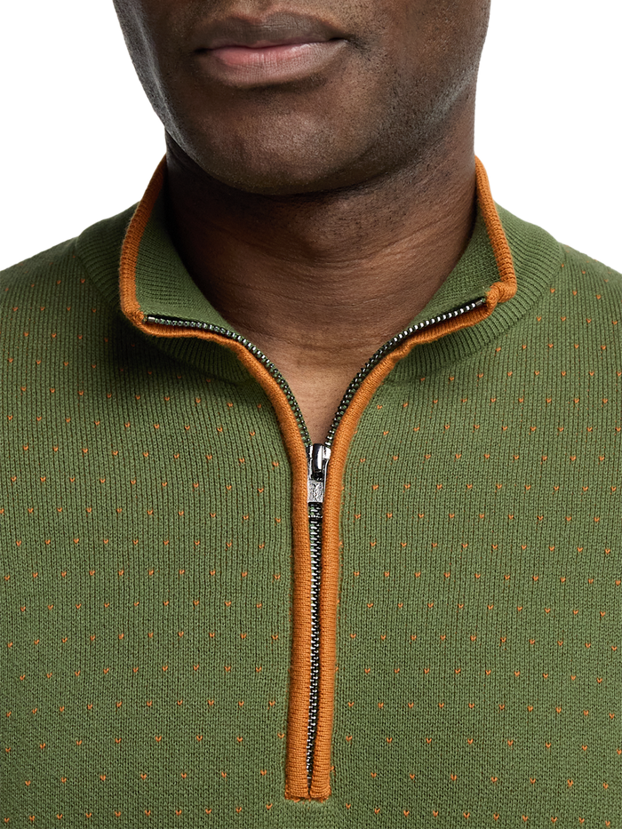 Alternate Image of Cotton Quarter Zip Mock Neck Sweater-2
