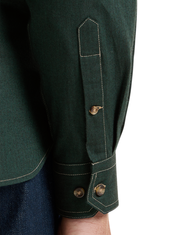 Alternate Image of Cotton Solid Herringbone Point Collar Casual Shirt-4