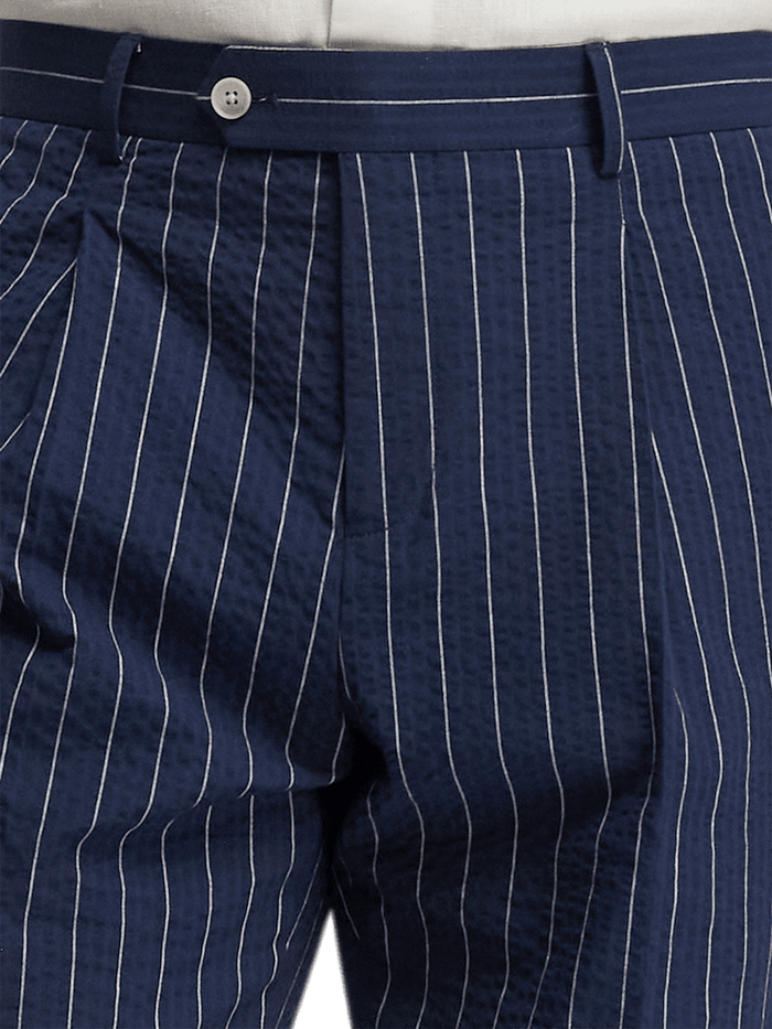 Alternate Image of Cotton Stretch Pinstripe Seersucker Single Pleat Suit Pants-2