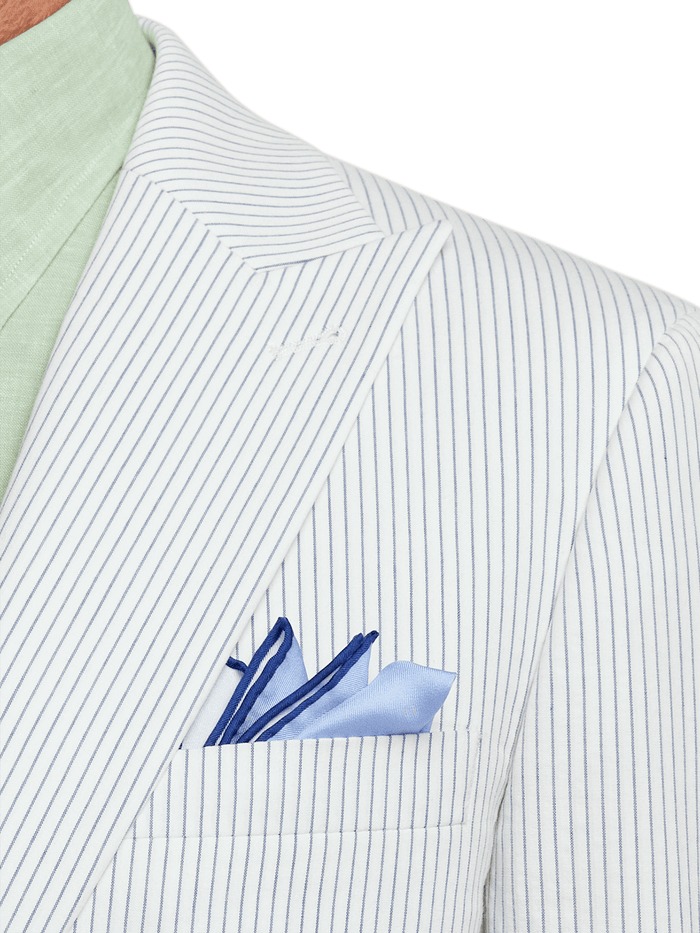 Alternate Image of Cotton Stretch Stripe Seersucker Single Breasted Peak Lapel Suit Jacket-5