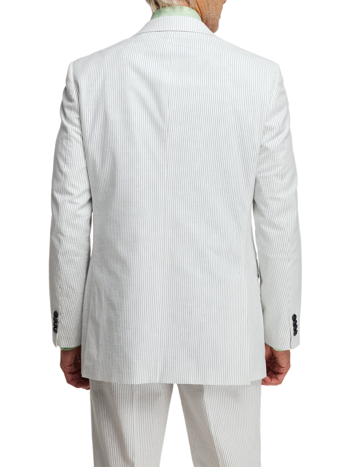 Alternate Image of Cotton Stretch Stripe Seersucker Single Breasted Peak Lapel Suit Jacket-6