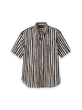 Product Image of Cotton Stripe Casual Shirt-Black/Tan
