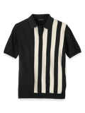 Product Image of Cotton Three Button Polo-Black