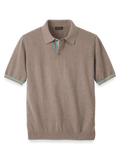Product Image of Cotton Three Button Polo-Brown
