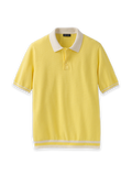 Product Image of Cotton Three Button Polo-Yellow