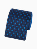 Cravatta uomo seta blu fantasia giglio - Gallo 1927 - Official Online Shop