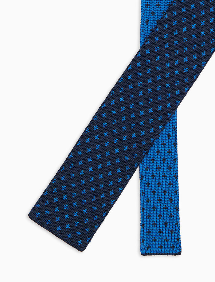 Cravatta uomo seta blu fantasia giglio - Gallo 1927 - Official Online Shop