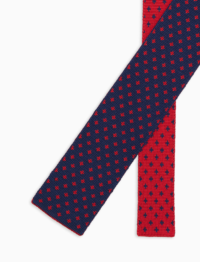 Cravatta uomo seta rossa fantasia giglio - Gallo 1927 - Official Online Shop