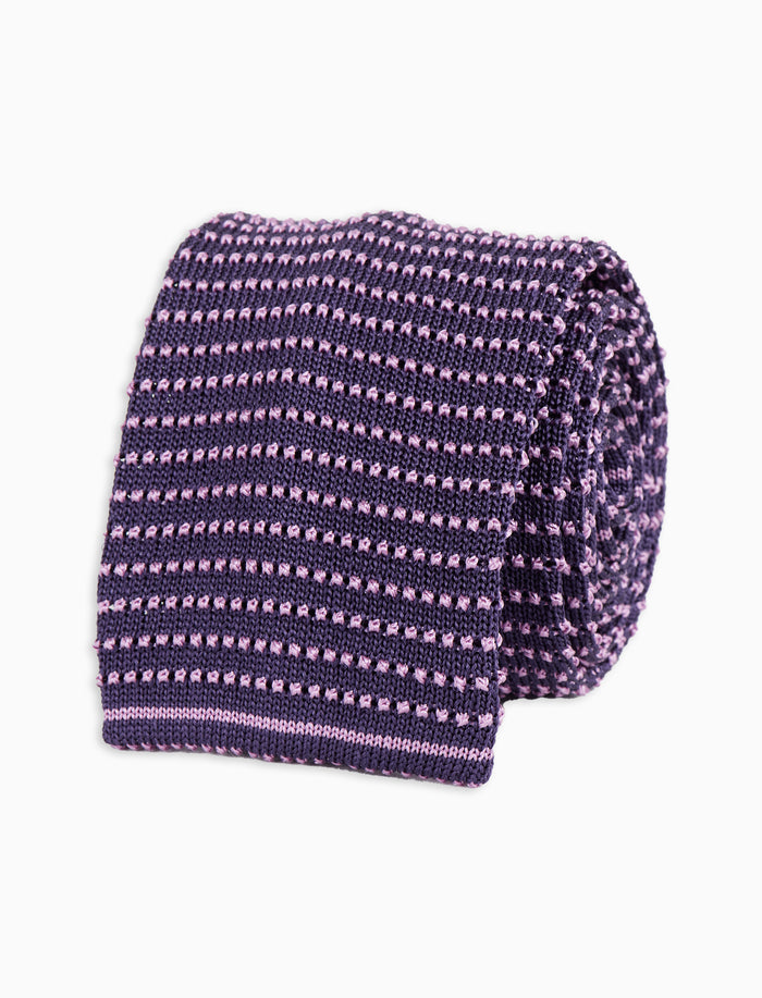 Cravatta uomo seta viola con righine orizzontali - Gallo 1927 - Official Online Shop