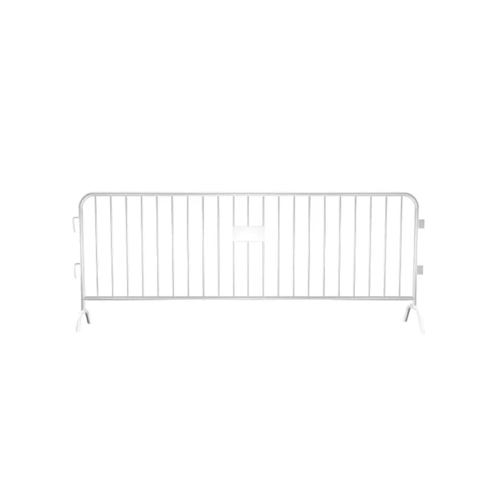 Crowdmaster® Crowd Control Powder Coated Heavy Duty Steel Barricade - Bridge Feet - 8.5 Ft Long