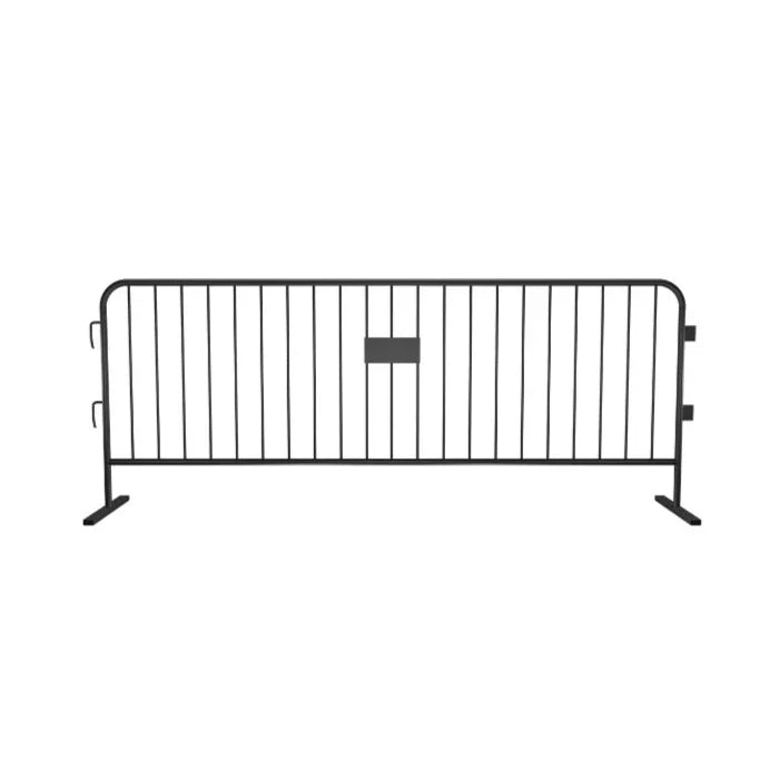 Crowdmaster® Crowd Control Powder Coated Heavy Duty Steel Barricade - HD Flat Feet - 8.4 Ft Long