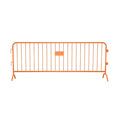 Crowdmaster® Crowd Control Powder Coated Steel Barricade - Bridge Feet - 8.5 Ft Long - Orange