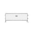 Crowdmaster® Crowd Control Powder Coated Steel Barricade - Bridge Feet - 8.5 Ft Long - Silver