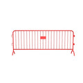 Crowdmaster® Crowd Control Powder Coated Steel Barricade - Bridge Feet - 8.5 Ft Long - Red