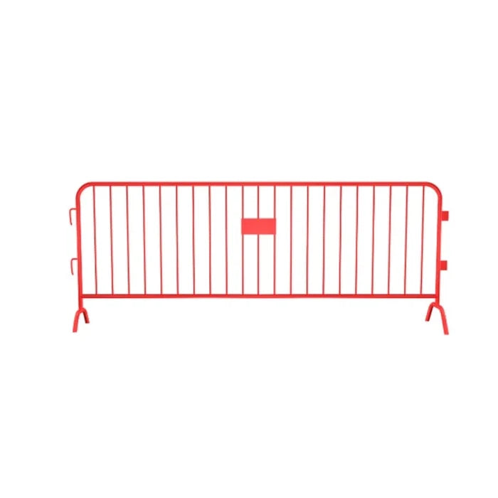 Crowdmaster® Crowd Control Powder Coated Steel Barricade - Bridge Feet - 8.5 Ft Long - Red