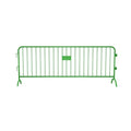 Crowdmaster® Crowd Control Powder Coated Steel Barricade - Bridge Feet - 8.5 Ft Long - Green