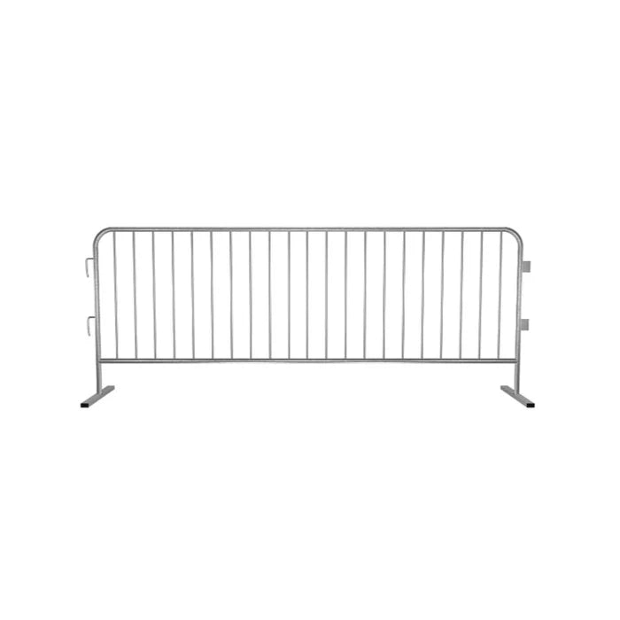 Crowdmaster® Crowd Control Pre Galvanized Light Duty Steel Barricade - HD Flat Feet - 8.4 Ft Long