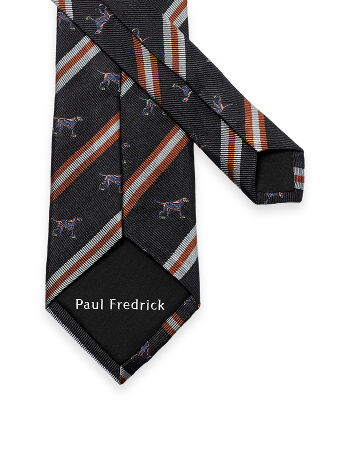 Alternate Image of Dog Motif Woven Silk Tie-2