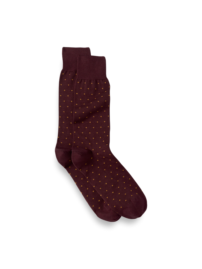 Product Image of Dot Cotton Blend Sock-Burgundy Multi