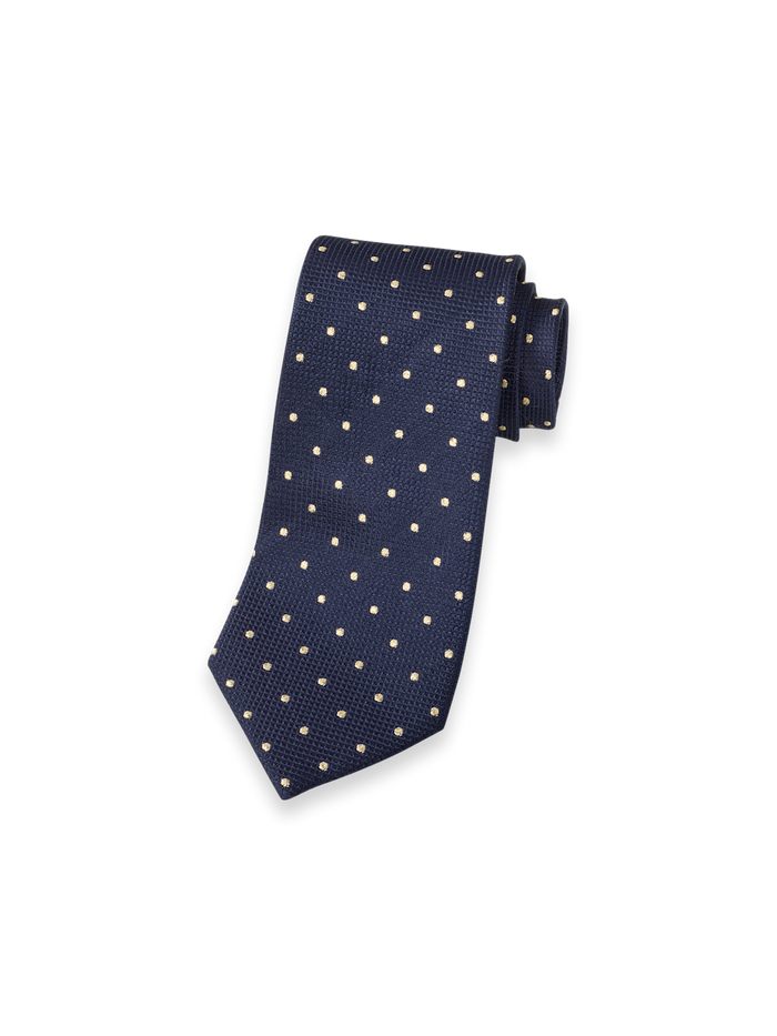Product Image of Dot Lurex Woven Silk Tie-Blue