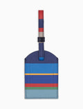 Etichetta per bagaglio unisex in pelle martellata righe multicolor blu - Gallo 1927 - Official Online Shop