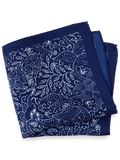 Product Image of Floral Silk Pocket Square-Blue