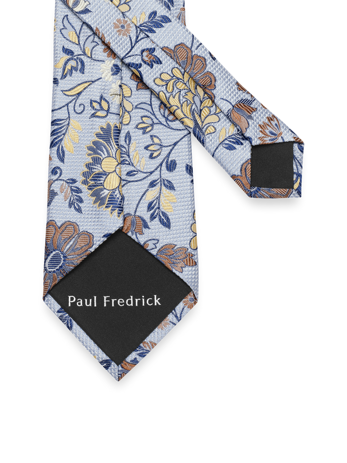 Floral Woven Silk Tie - Blue Multi
