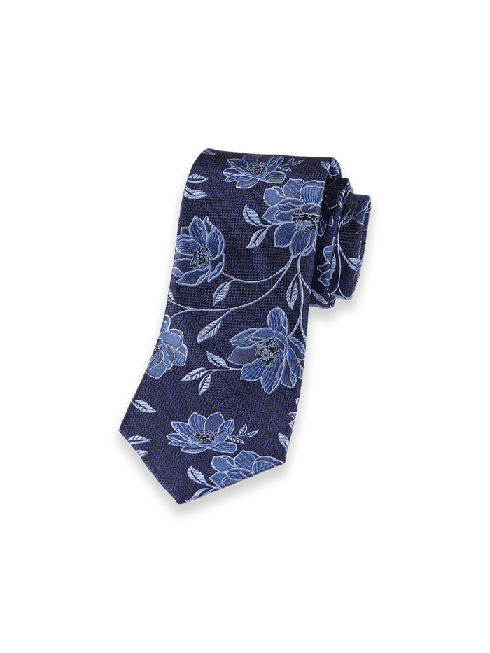 Product Image of Floral Woven Silk Tie-Blue