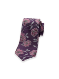 Product Image of Floral Woven Silk Tie-Purple