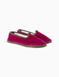 Friulane donna velluto fucsia tinta unita con contrasti - Gallo 1927 - Official Online Shop