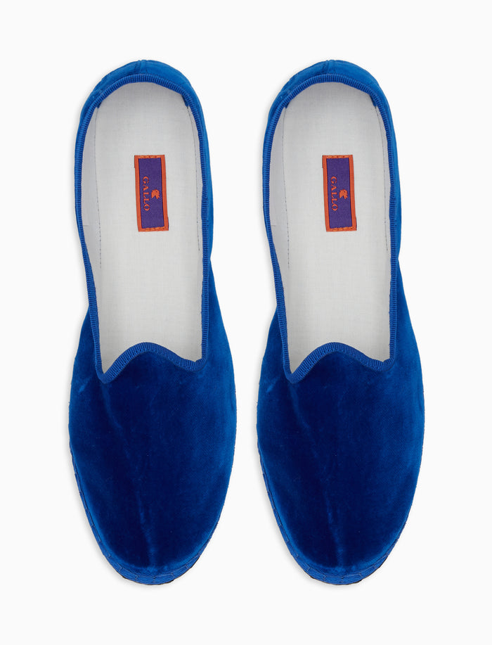 Friulane unisex velluto blu copiativo tinta unita - Gallo 1927 - Official Online Shop