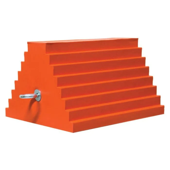 General-Purpose 10" Utility Step Wheel Chock - Cored Bottom - 20,000 Lbs Capacity - UCTS003