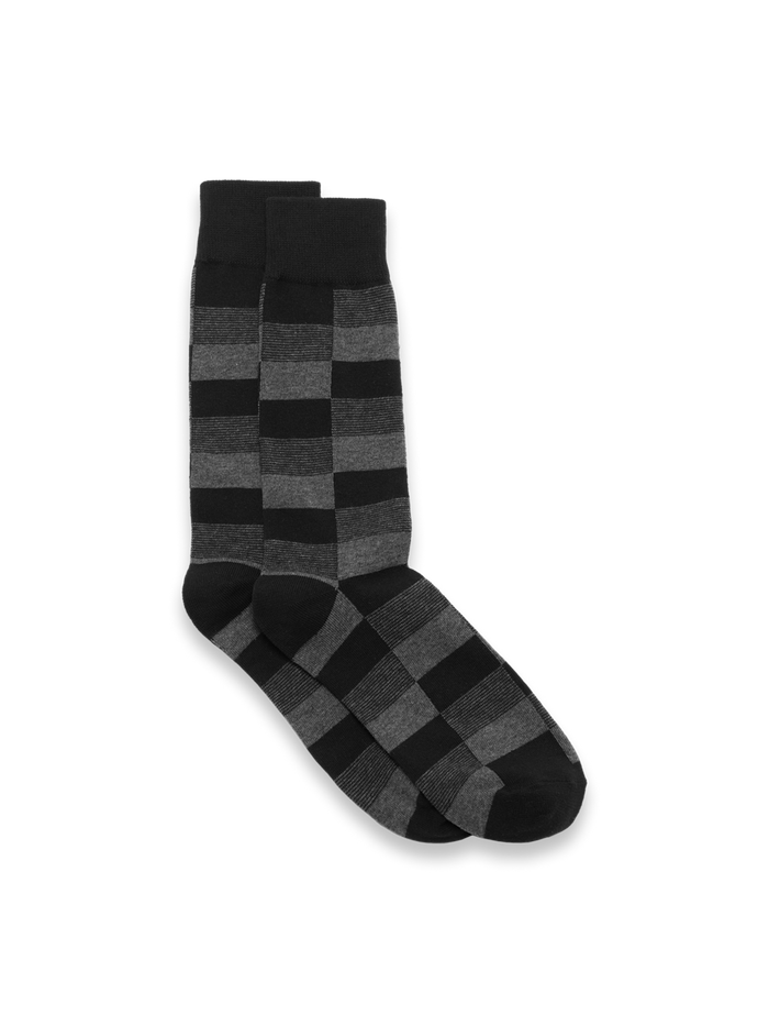 Product Image of Geometric Cotton Blend Sock-Black/Grey