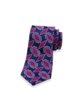 Product Image of Geometric Woven Silk Tie-Berry/Navy