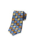 Product Image of Geometric Woven Silk Tie-Blue Multi