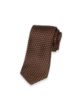 Product Image of Geometric Woven Silk Tie-Brown
