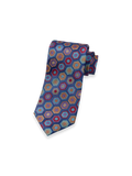 Product Image of Geomteric Woven Silk Tie-Navy Multi