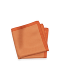 Product Image of Gingham Silk Pocket Square-Orange