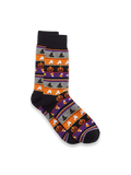 Product Image of Halloween Motif Cotton Blend Sock-Black Multi