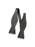 Product Image of Herringbone Woven Silk Self-tied Bow Tie-Silver