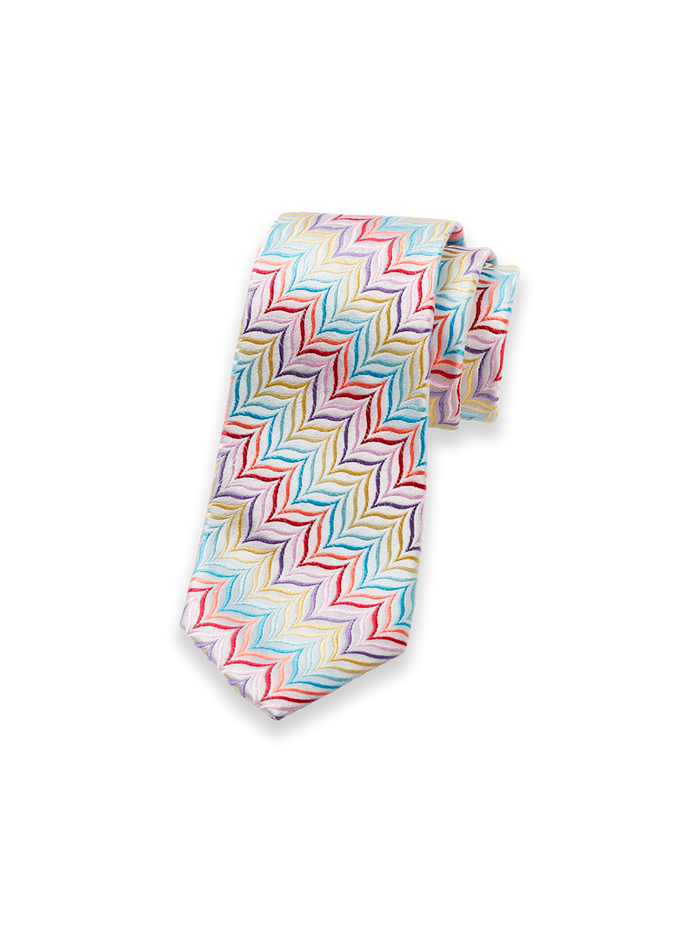 Product Image of Herringbone Woven Silk Tie-Multi