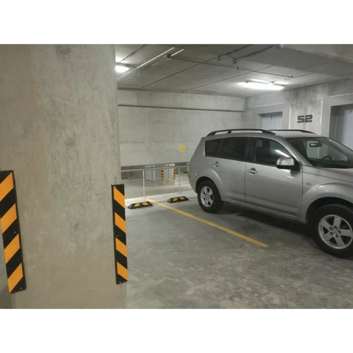 Home Park-It® Parking Stop Curb - Black with Yellow Stripes - 22" Inch Long - GNRS1319YB