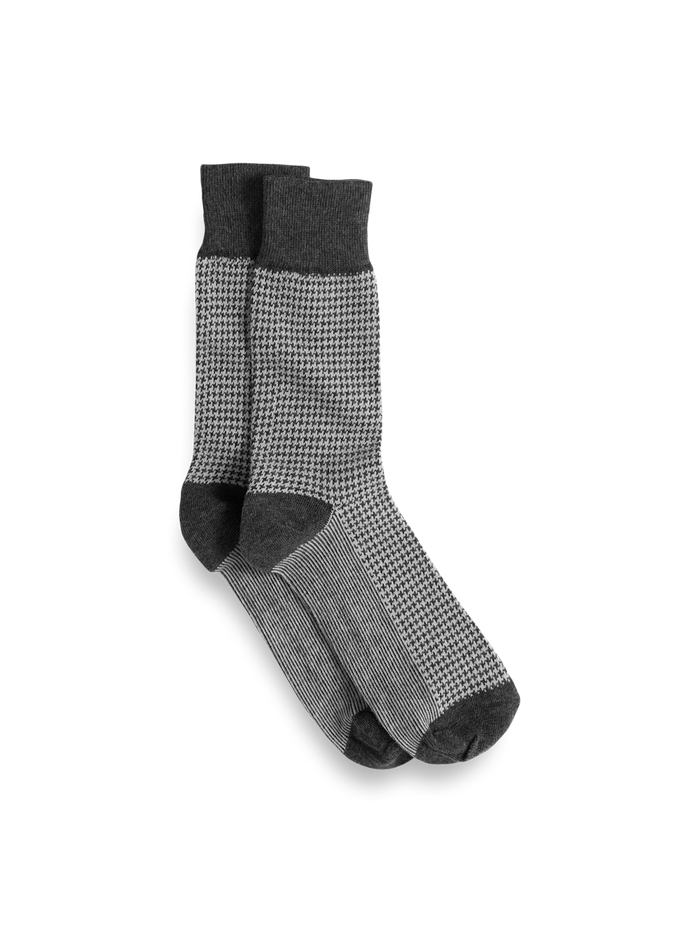 Product Image of Houndstooth Cotton Blend Sock-Charcoal