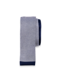Product Image of Houndstooth Knit Silk Tie-Navy/White