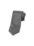 Product Image of Houndstooth Woven Silk Tie-Black/Grey