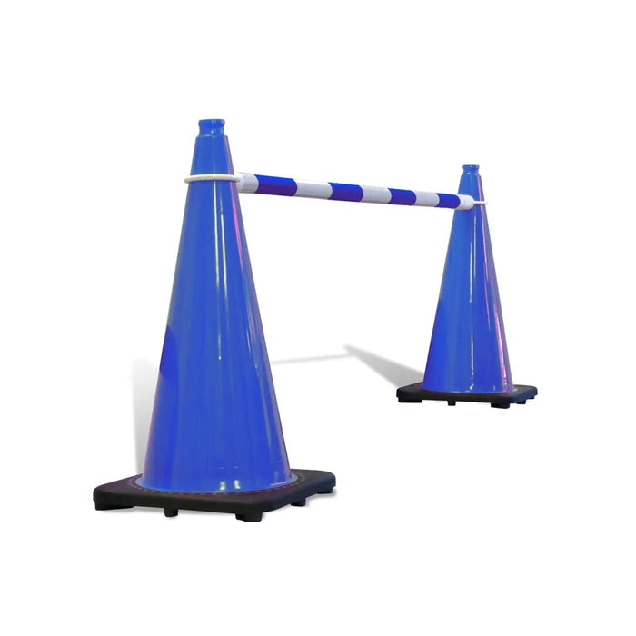 JBC Safety Retractable Traffic Cone Bar - 3.35ft to 6.6ft - Blue / White