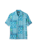 Product Image of Linen Blend Bandana Casual Shirt-Aqua