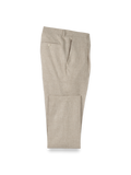 Product Image of Linen Blend Plaid Single Pleat Suit Pants-Tan